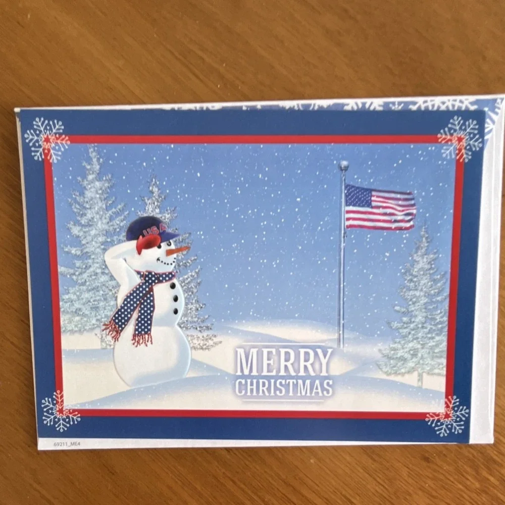 DAV Christmas Greeting Cards‎ Set of 4 Decorative Santa Claus Snowman Multicolor